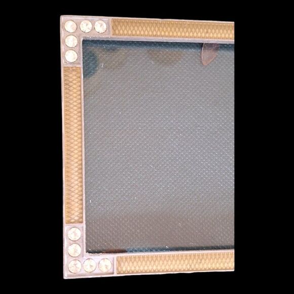 Vintage Andrea by Sadek Brass Folding Easel with ornate glass photo frame 3x5 - Picture 9 of 16